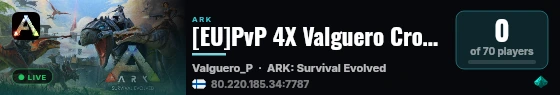 [EU]PvP 4X Valguero Cross No Wipe StackX10 Cluster - (v361.7) live status badge