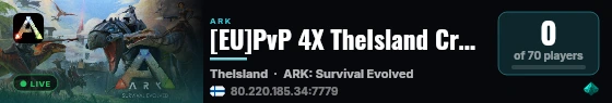 [EU]PvP 4X TheIsland Cross No Wipe StackX10 Cluster - (v361.7) live status badge