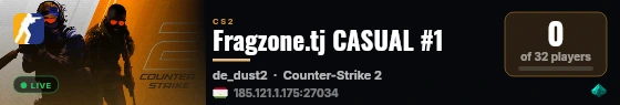 Fragzone.tj CASUAL #1 live status badge