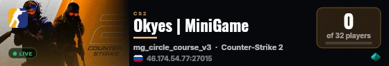 Okyes | MiniGame live status badge
