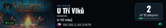 U Tří Vlků live status badge