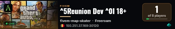 ^5Reunion Dev ^0I 18+ live status badge