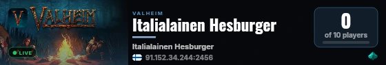 Italialainen Hesburger live status badge