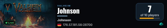 Johnson live status badge