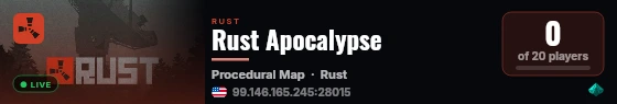 Rust Apocalypse live status badge