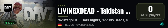 LIVINGXDEAD - Takistan Sequel live status badge