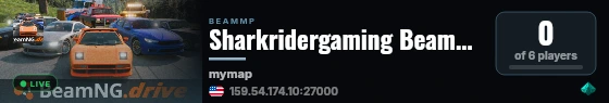 Sharkridergaming BeamMP Server live status badge