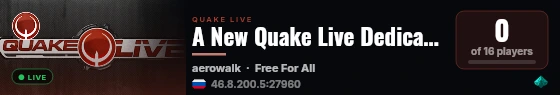A New Quake Live Dedicated Server live status badge