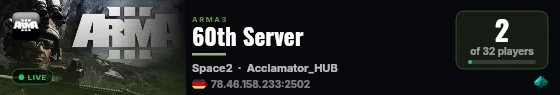 60th Server live status badge