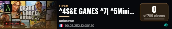 ^4S&E GAMES ^7| ^5Mini-jeux ^7| discord.gg/sestudios live status badge