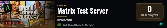 Matrix Test Server live status badge