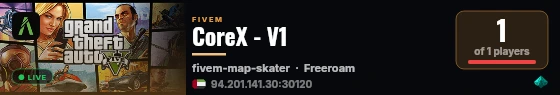 CoreX - V1 live status badge