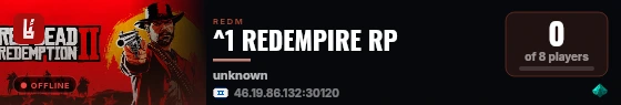 ^1 REDEMPIRE RP live status badge
