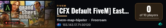 [CFX Default FiveM] EastCoastRP live status badge