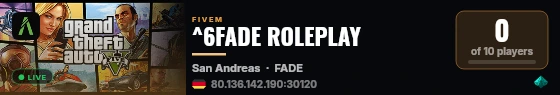 ^6FADE ROLEPLAY live status badge