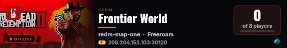 Frontier World live status badge
