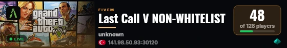 Last Call V NON-WHITELIST live status badge