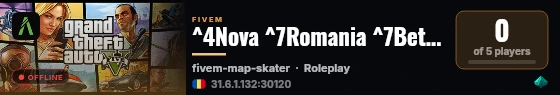 ^4Nova ^7Romania ^7Beta Testing live status badge