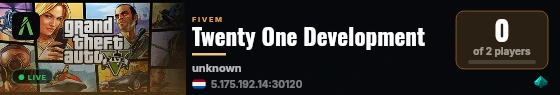 Twenty One Development live status badge