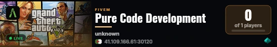 Pure Code Development live status badge