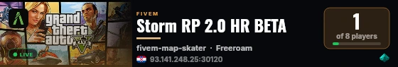 Storm RP 2.0 HR BETA live status badge