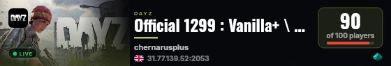 Official 1299 : Vanilla+ \ DayZ : PvP live status badge