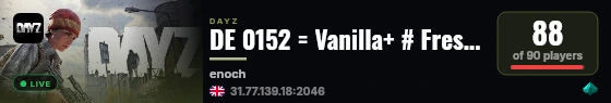 DE 0152 = Vanilla+ # Fresh Wipe = Mods live status badge