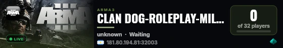 CLAN DOG-ROLEPLAY-MILSIM-LATAM-ESP  Únete Para Formar parte:ht live status badge
