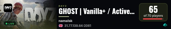 GHOST | Vanilla+ / Active Admins | official live status badge