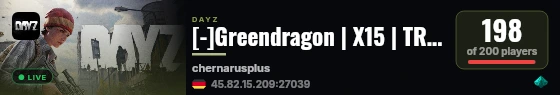 [-]Greendragon | X15 | TRADER | HELI | CARS | BUNKERS | Twitch live status badge