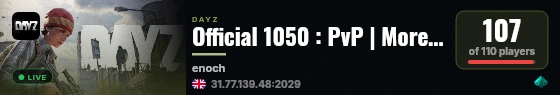 Official 1050 : PvP | More Loot : Active Admins live status badge
