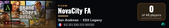 NovaCity FA live status badge