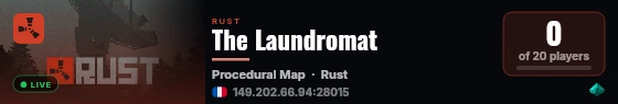 The Laundromat live status badge