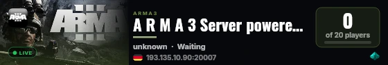 A R M A 3 Server powered by Host-Unlimited.de live status badge