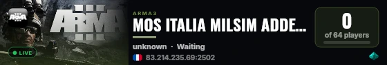 MOS ITALIA MILSIM ADDESTRAMENTO live status badge