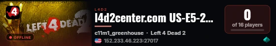 l4d2center.com US-E5-22 / ZoneMod v2.9.1b live status badge