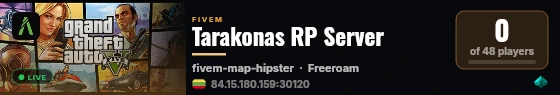 Tarakonas RP Server live status badge