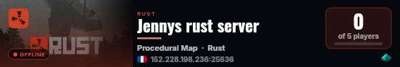 Jennys rust server live status badge