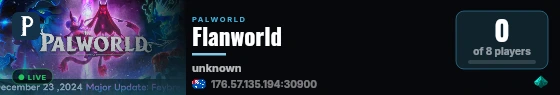 Flanworld live status badge