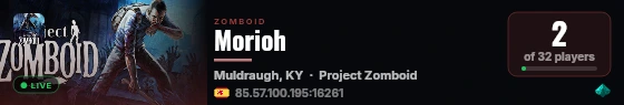 Morioh live status badge