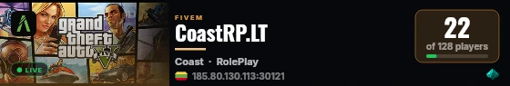 CoastRP.LT live status badge