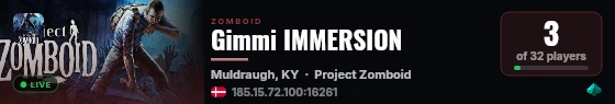 Gimmi IMMERSION live status badge