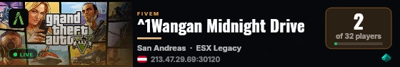 ^1Wangan Midnight Drive live status badge