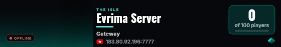 Evrima Server live status badge