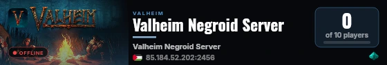 Valheim Negroid Server live status badge