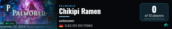 Chikipi Ramen live status badge