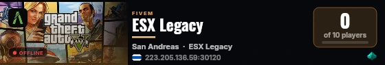 ESX Legacy live status badge
