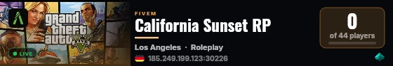 California Sunset RP live status badge