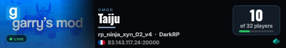 Taiju live status badge