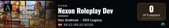 Nexon Roleplay Dev live status badge